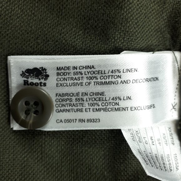 Roots Olive Green Linen Cotton Blend Joggers - Picture 13 of 16